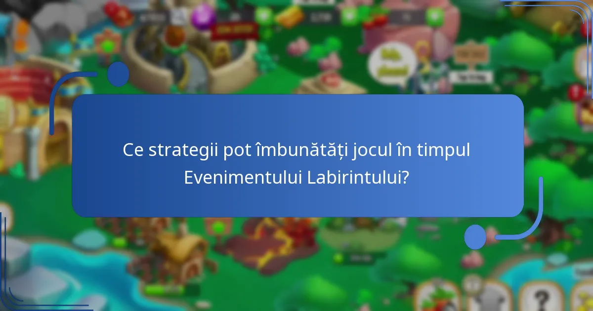 Ce strategii pot îmbunătăți jocul în timpul Evenimentului Labirintului?